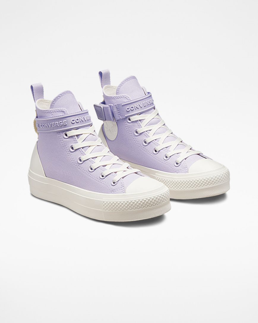 Pantofi Platforma Dama Converse Chuck Taylor All Star Lift Utility Curea Inalti Violet Violet | RO AEGX13756